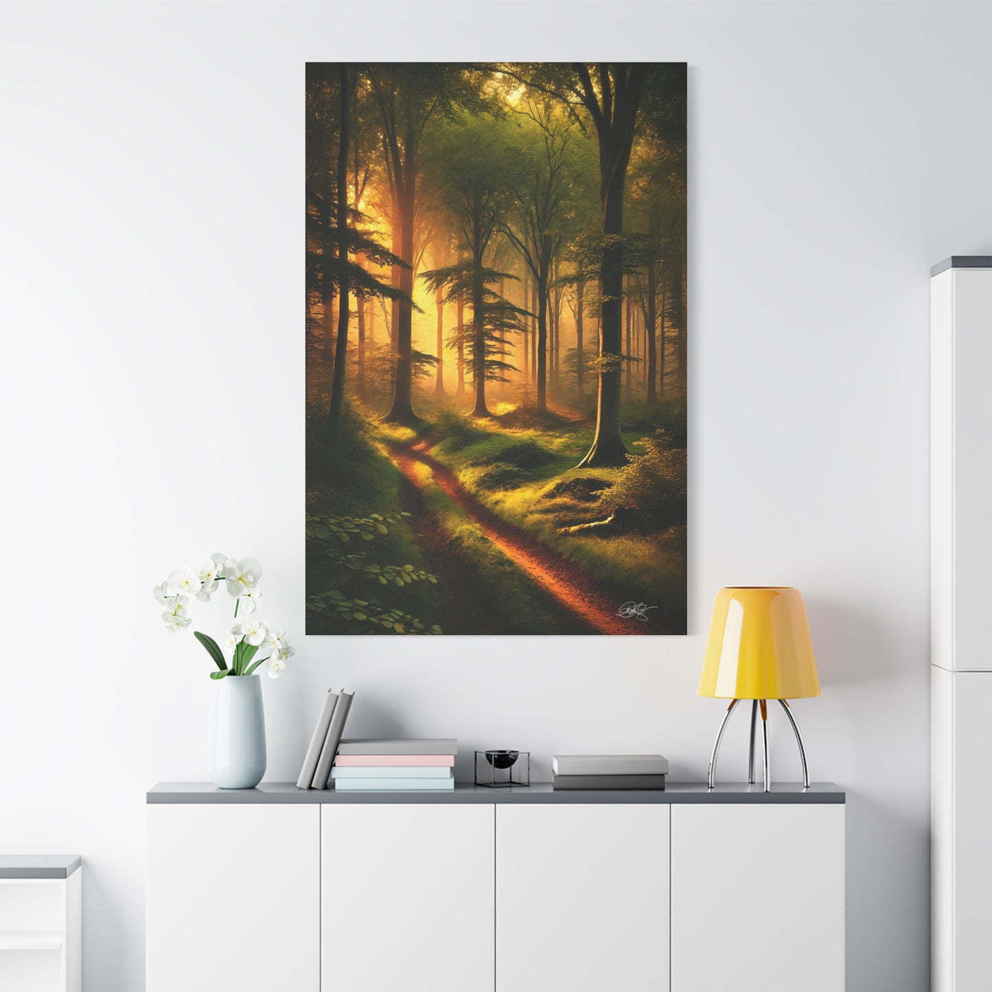 Serene Forest Matte Canvas Wall Art | Pathway to Serenity