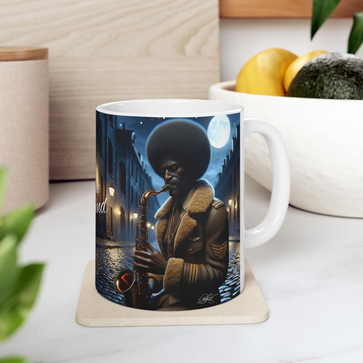 Saxophone Rocks Glass, 10oz - Jazz Musician Night Scene Vintage European Style Soulful Vibes | For the Love of Sound Design - Soulful Collection