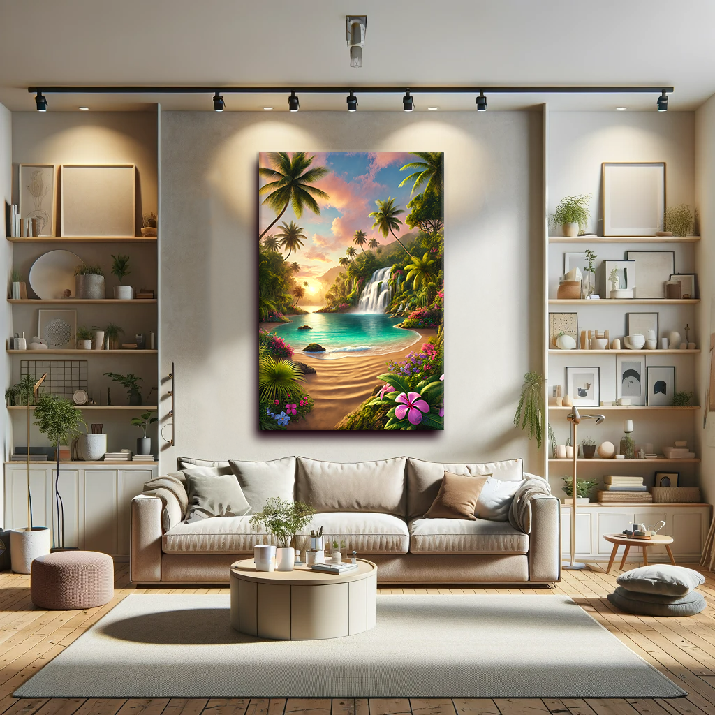 Canvas Print - Paradise Falls Tropical Landscape