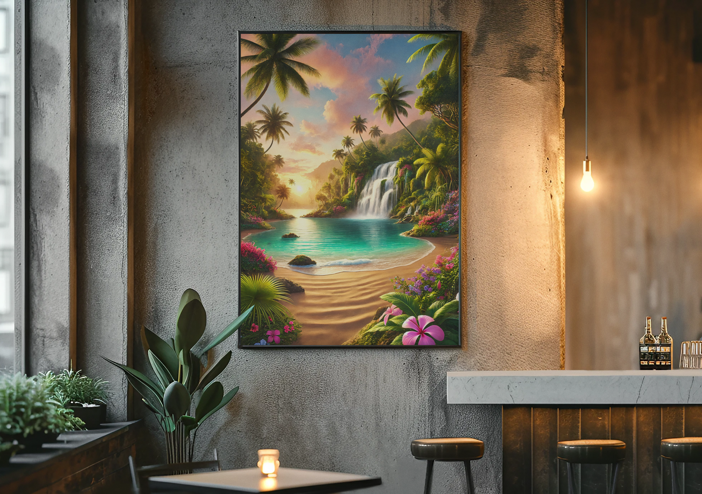 Canvas Print - Paradise Falls Tropical Landscape