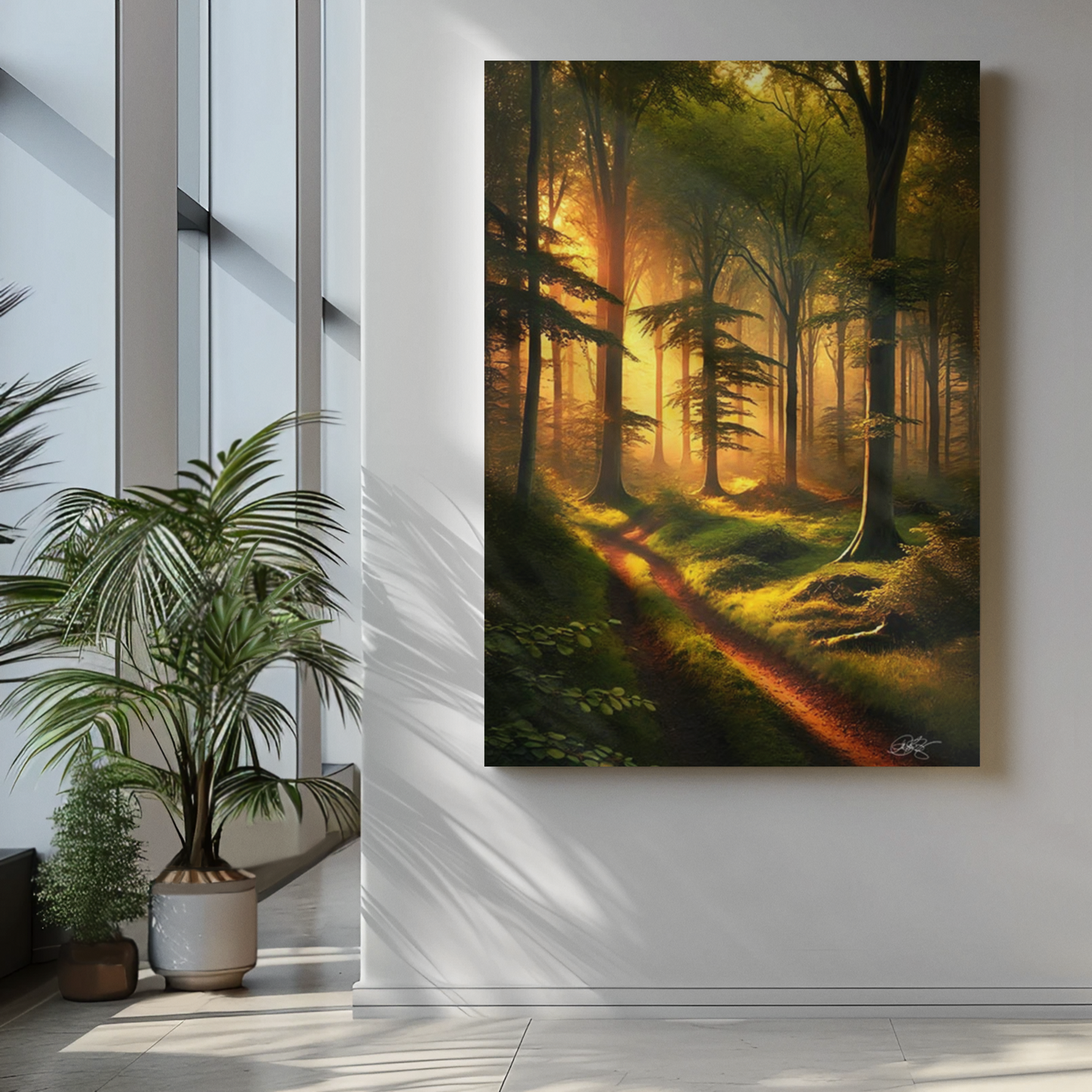 Serene Forest Matte Canvas Wall Art | Pathway to Serenity
