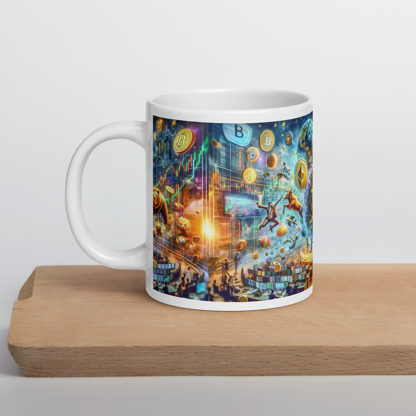 Coffee Mug - Cryptocurrency Universe: A Vision of Digital Economy | Cosmic Cryptocurrency Ceramic Mug - 11oz & 15oz