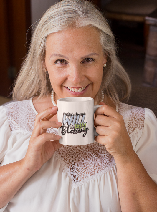 Inspirational Ceramic Mug - "Today’s Blessing" - Perfect for Daily Motivation
