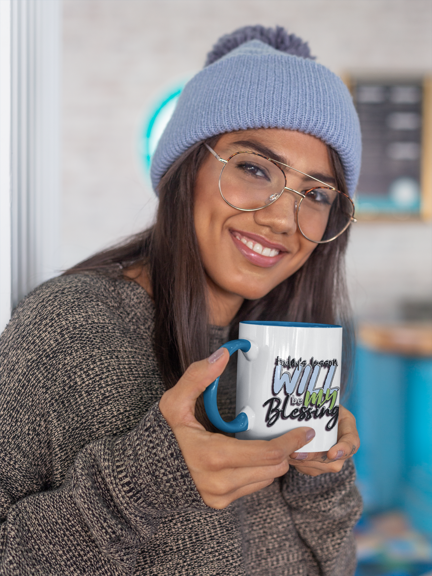 Inspirational Ceramic Mug - "Today’s Blessing" - Perfect for Daily Motivation Accent Coffee Mug (11, 15oz)