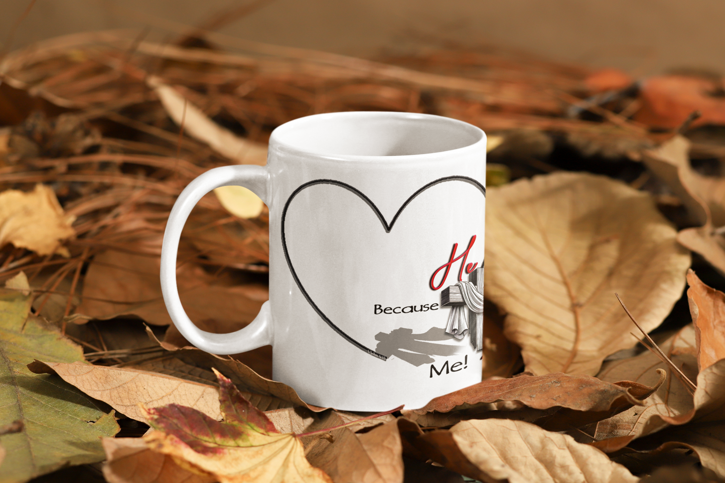 Christian Mug - He First Loved Cross Design