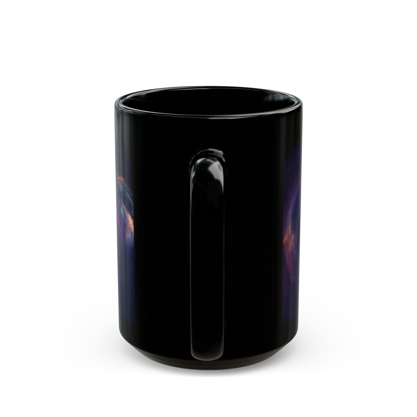 Majestic Lion Galaxy Mug - 11oz & 15oz - Perfect for Animal Lovers & Cosmic Dreamers | Cosmic Sovereignty: The Galactic Lion King | Black