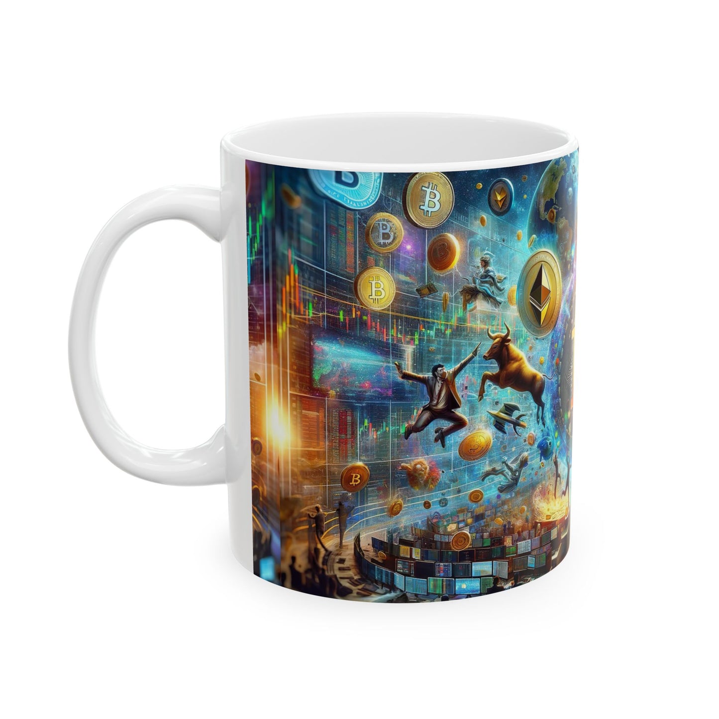 Coffee Mug - Cryptocurrency Universe: A Vision of Digital Economy | Cosmic Cryptocurrency Ceramic Mug - 11oz & 15oz