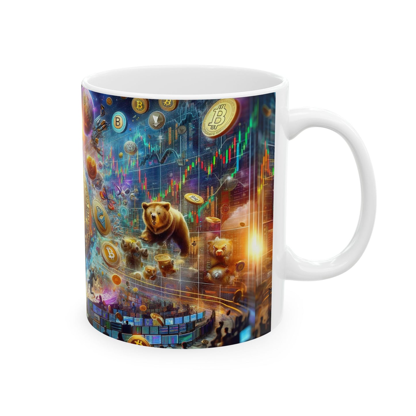 Coffee Mug - Cryptocurrency Universe: A Vision of Digital Economy | Cosmic Cryptocurrency Ceramic Mug - 11oz & 15oz