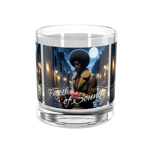 Saxophone Rocks Glass, 10oz - Jazz Musician Night Scene Vintage European Style Soulful Vibes | For the Love of Sound Design | Soulful Collection