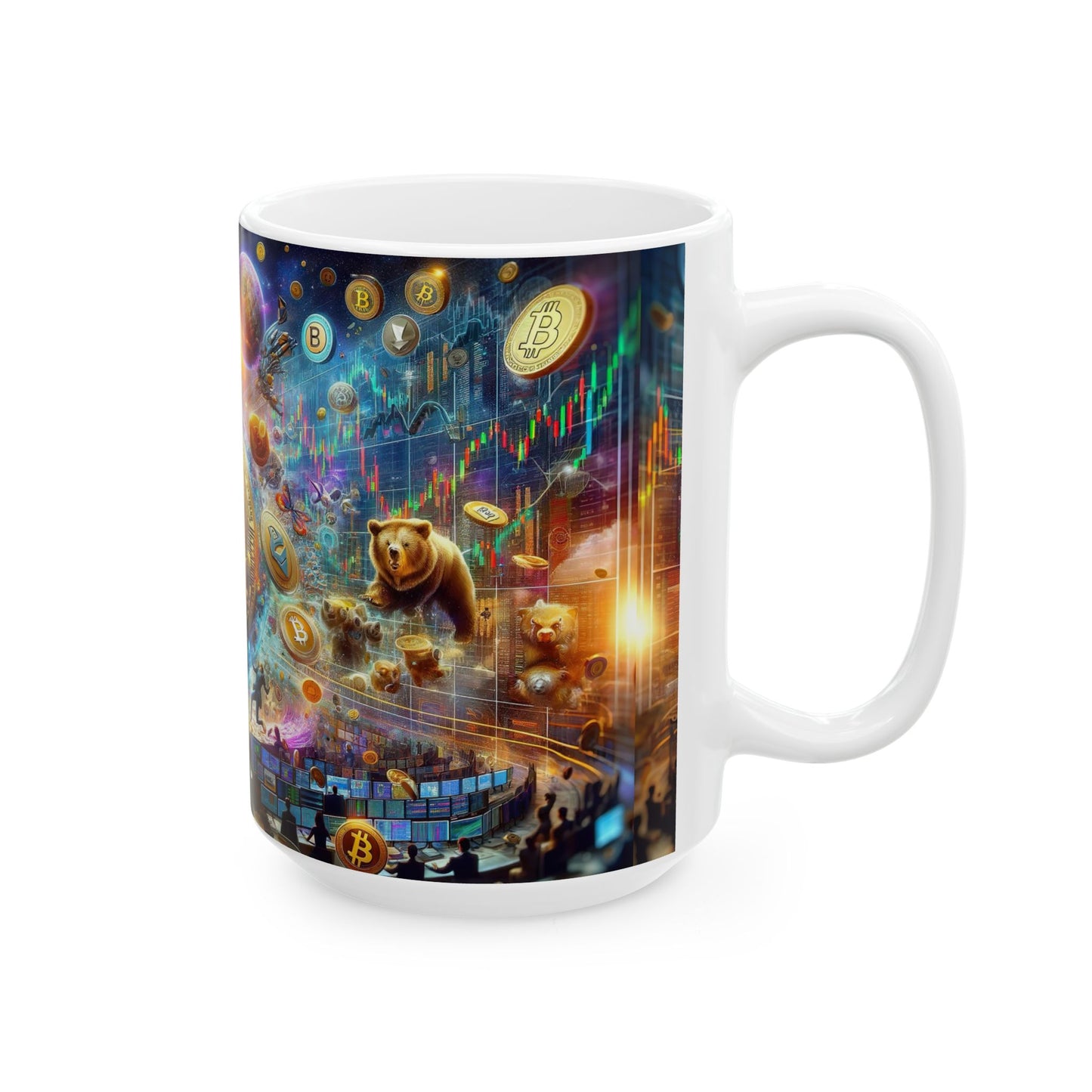 Coffee Mug - Cryptocurrency Universe: A Vision of Digital Economy | Cosmic Cryptocurrency Ceramic Mug - 11oz & 15oz
