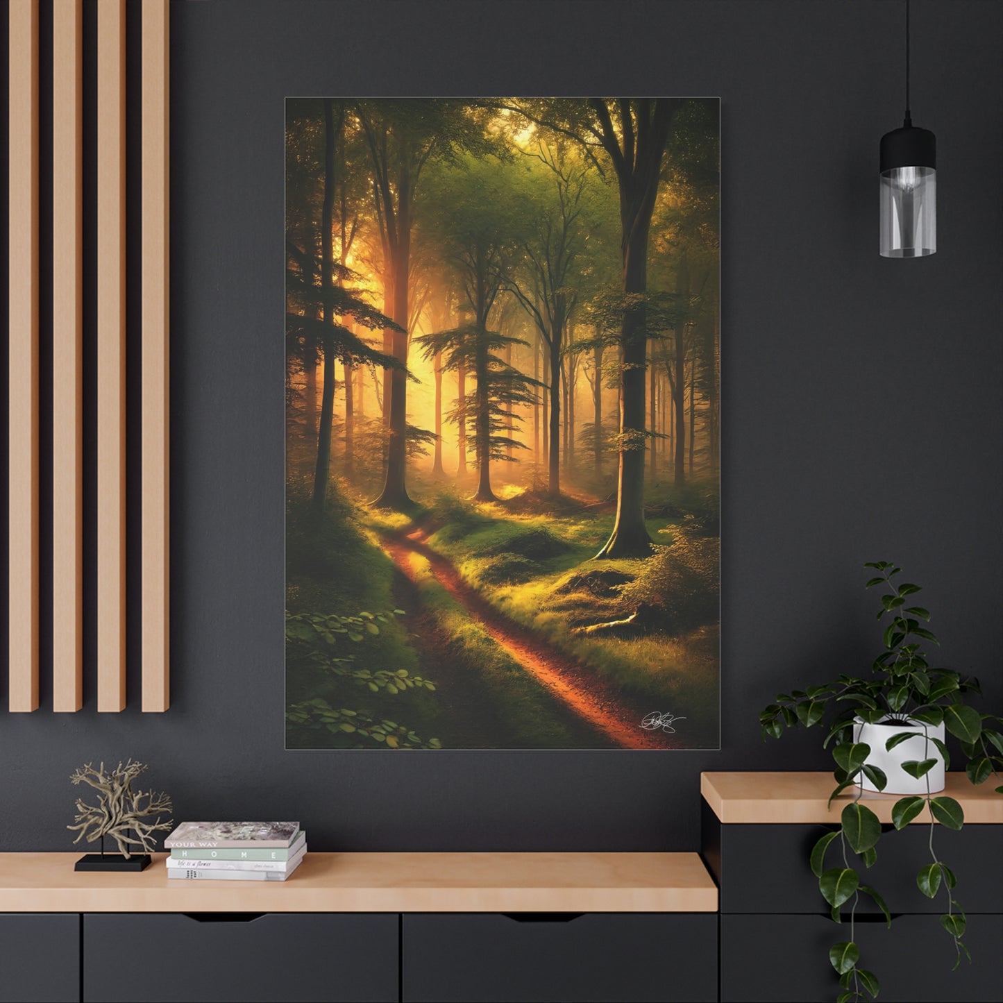 Serene Forest Matte Canvas Wall Art | Pathway to Serenity