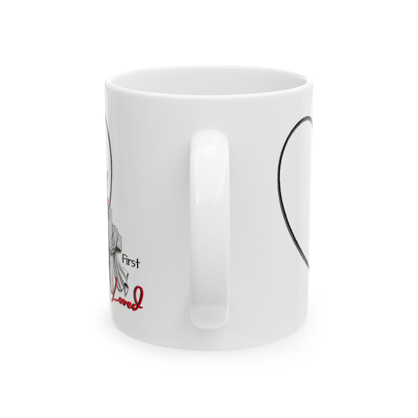 Christian Mug - He First Loved Cross Design