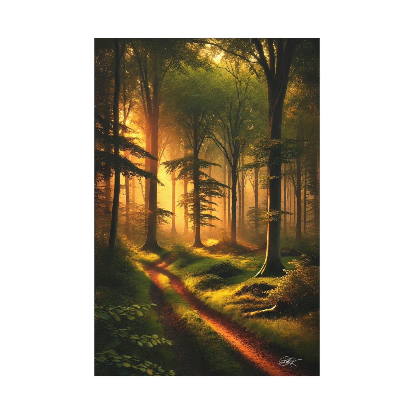 Serene Forest Matte Canvas Wall Art | Pathway to Serenity