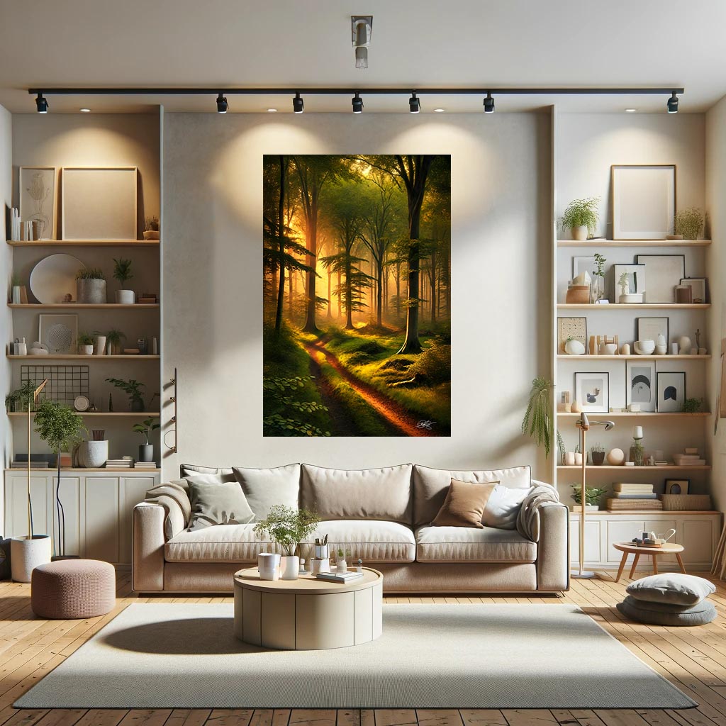 Serene Forest Matte Canvas Wall Art | Pathway to Serenity