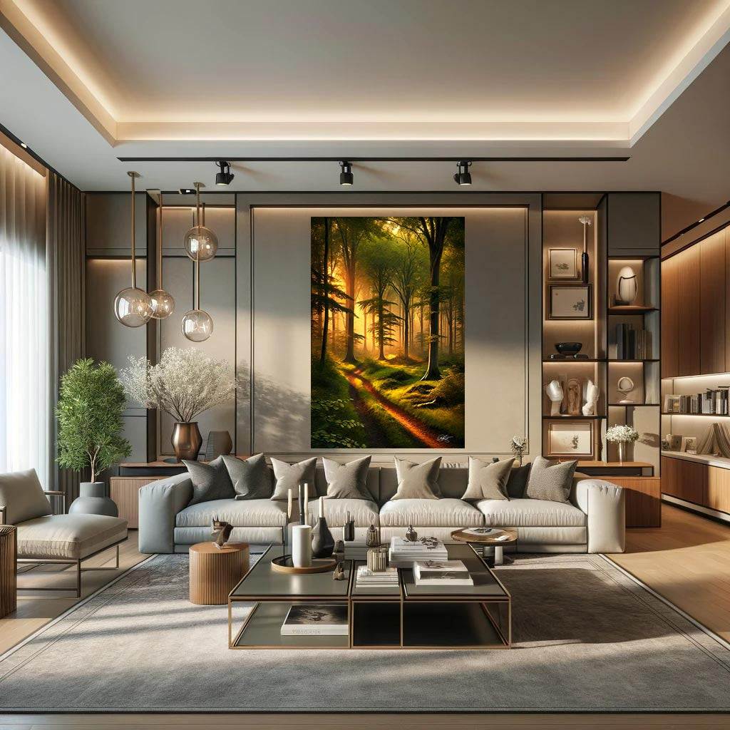 Serene Forest Matte Canvas Wall Art | Pathway to Serenity