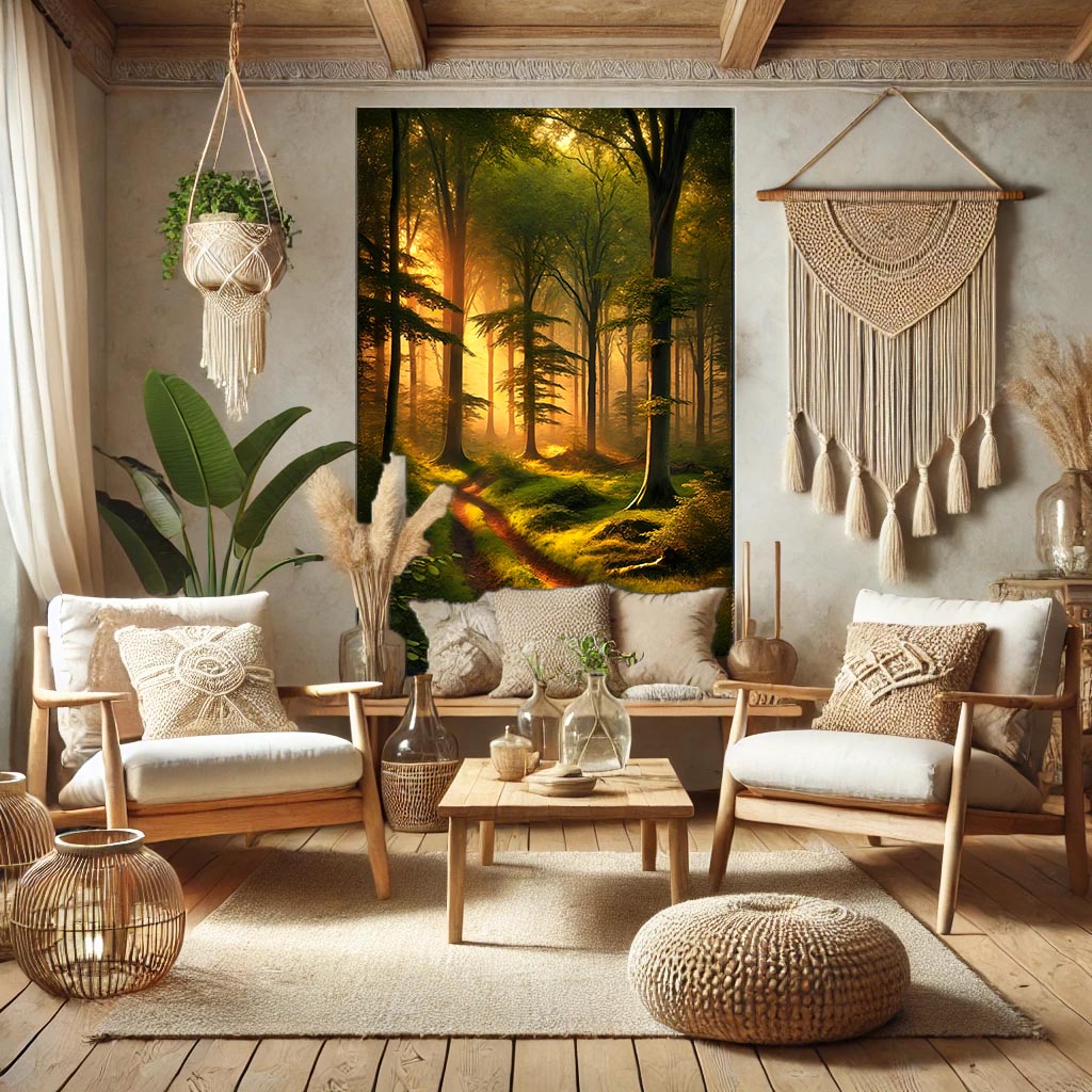Serene Forest Matte Canvas Wall Art | Pathway to Serenity