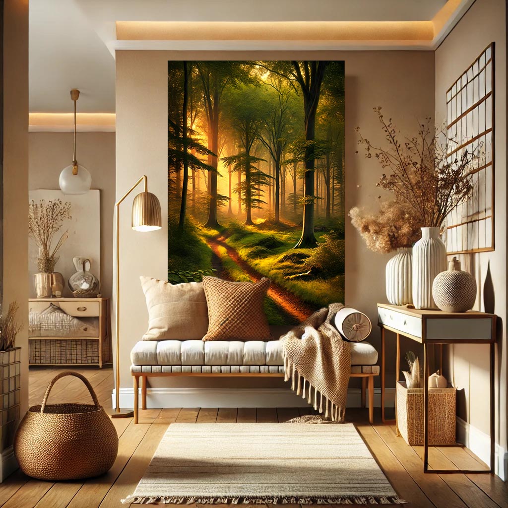 Serene Forest Matte Canvas Wall Art | Pathway to Serenity