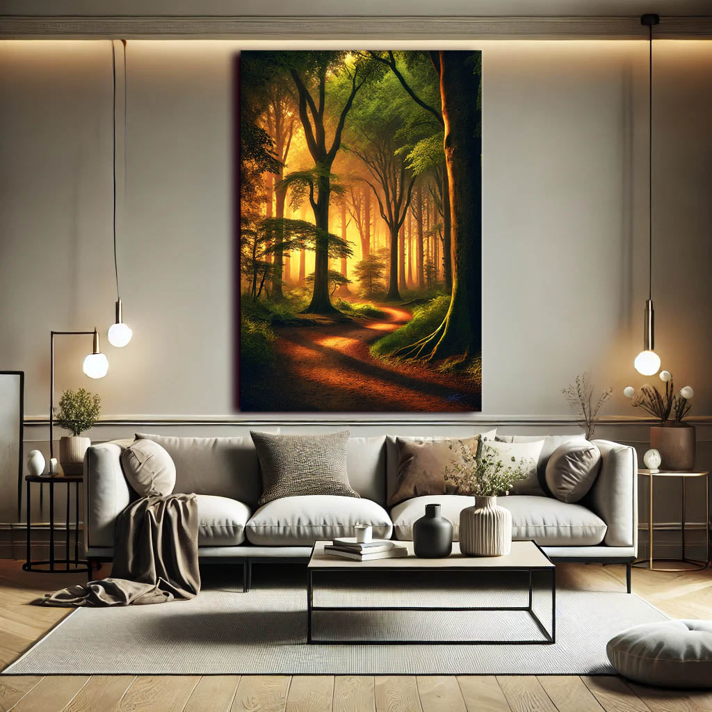 Serene Forest Canvas Art - Multi-Size Stretched Wall Décor Whispers of the Woods