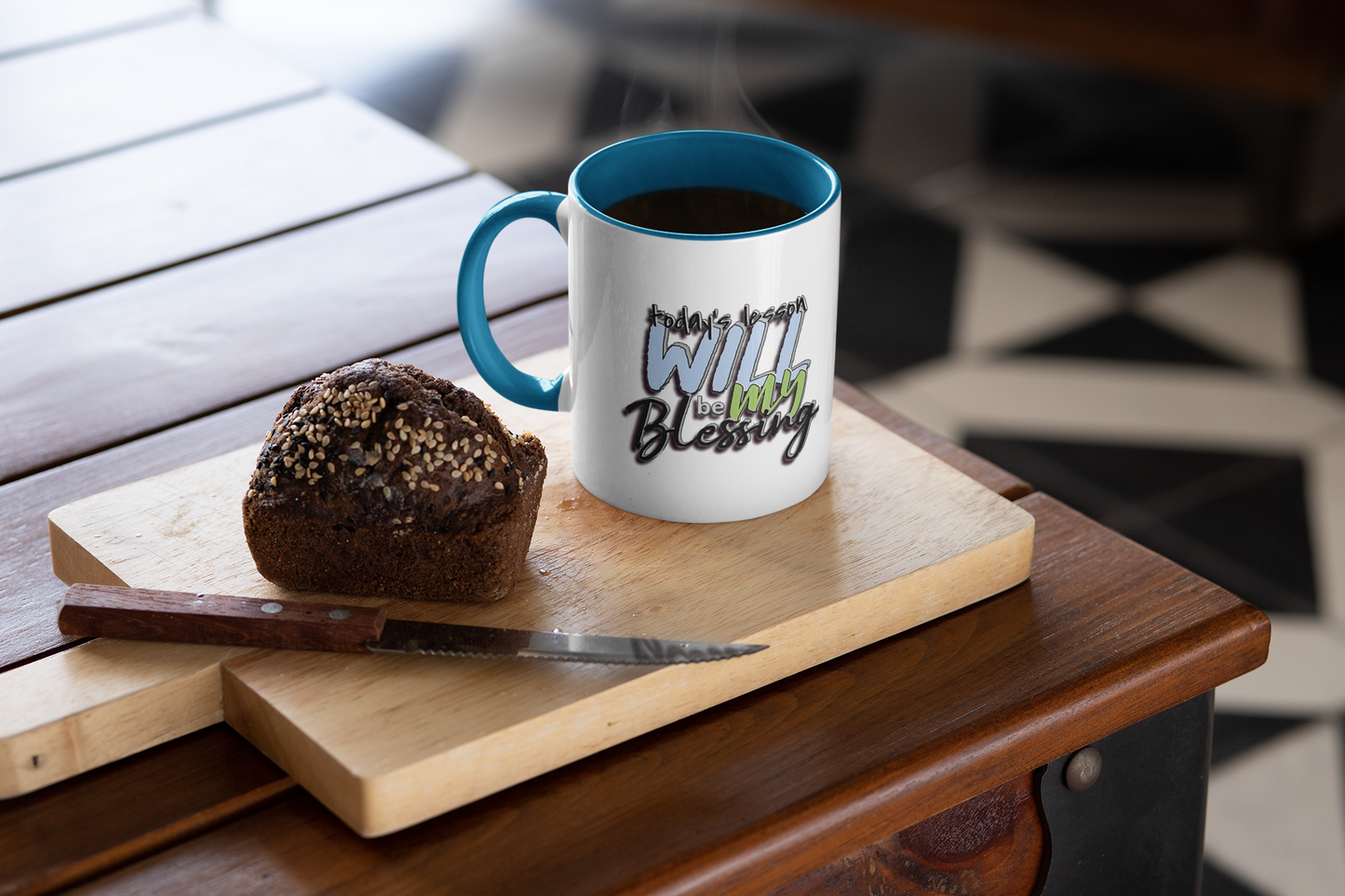 Inspirational Ceramic Mug - "Today’s Blessing" - Perfect for Daily Motivation Accent Coffee Mug (11, 15oz)