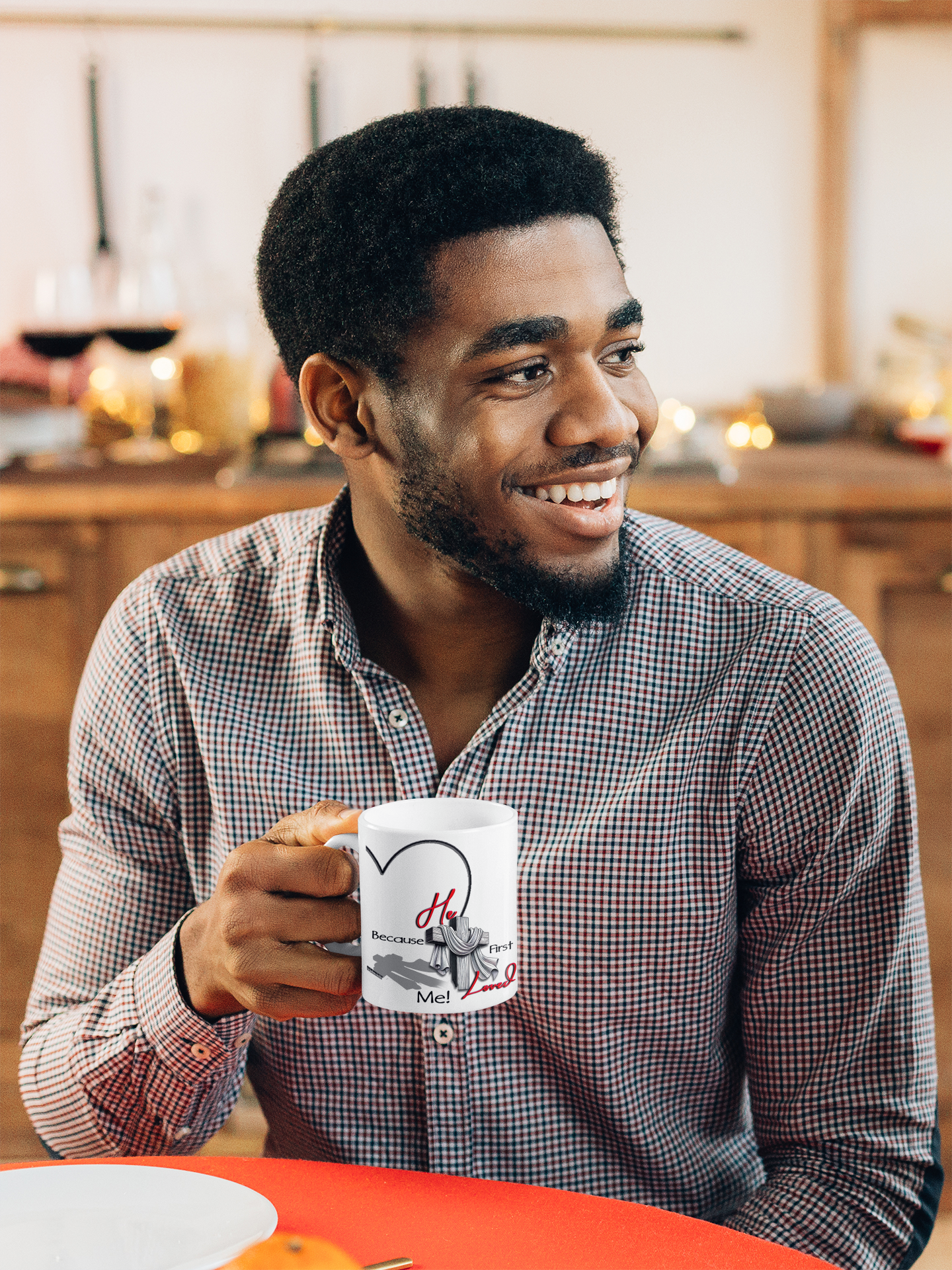 Christian Mug - He First Loved Cross Design