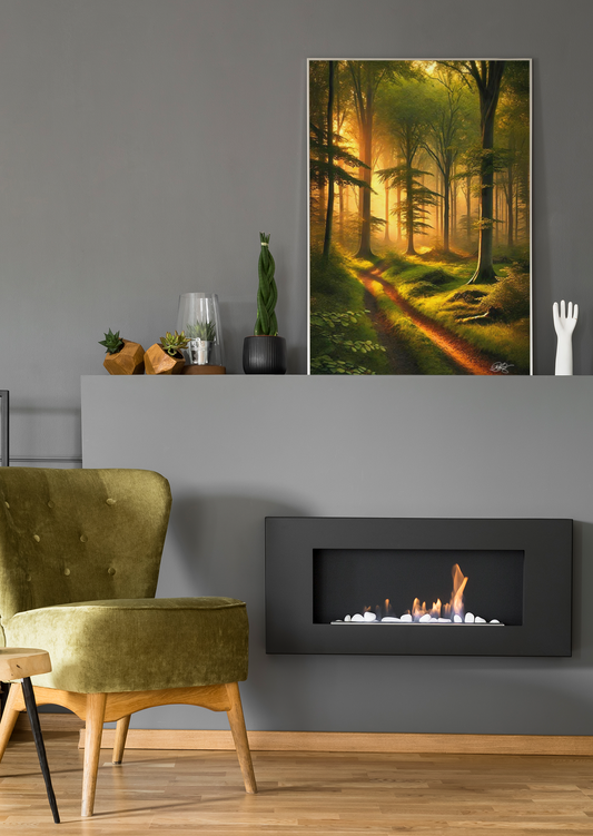 Serene Forest Matte Canvas Wall Art | Pathway to Serenity