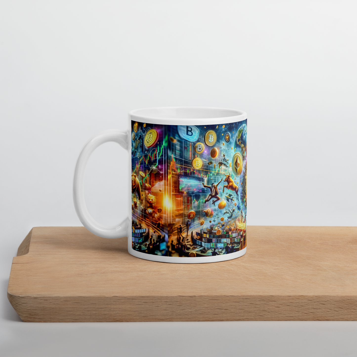 Coffee Mug - Cryptocurrency Universe: A Vision of Digital Economy | Cosmic Cryptocurrency Ceramic Mug - 11oz & 15oz