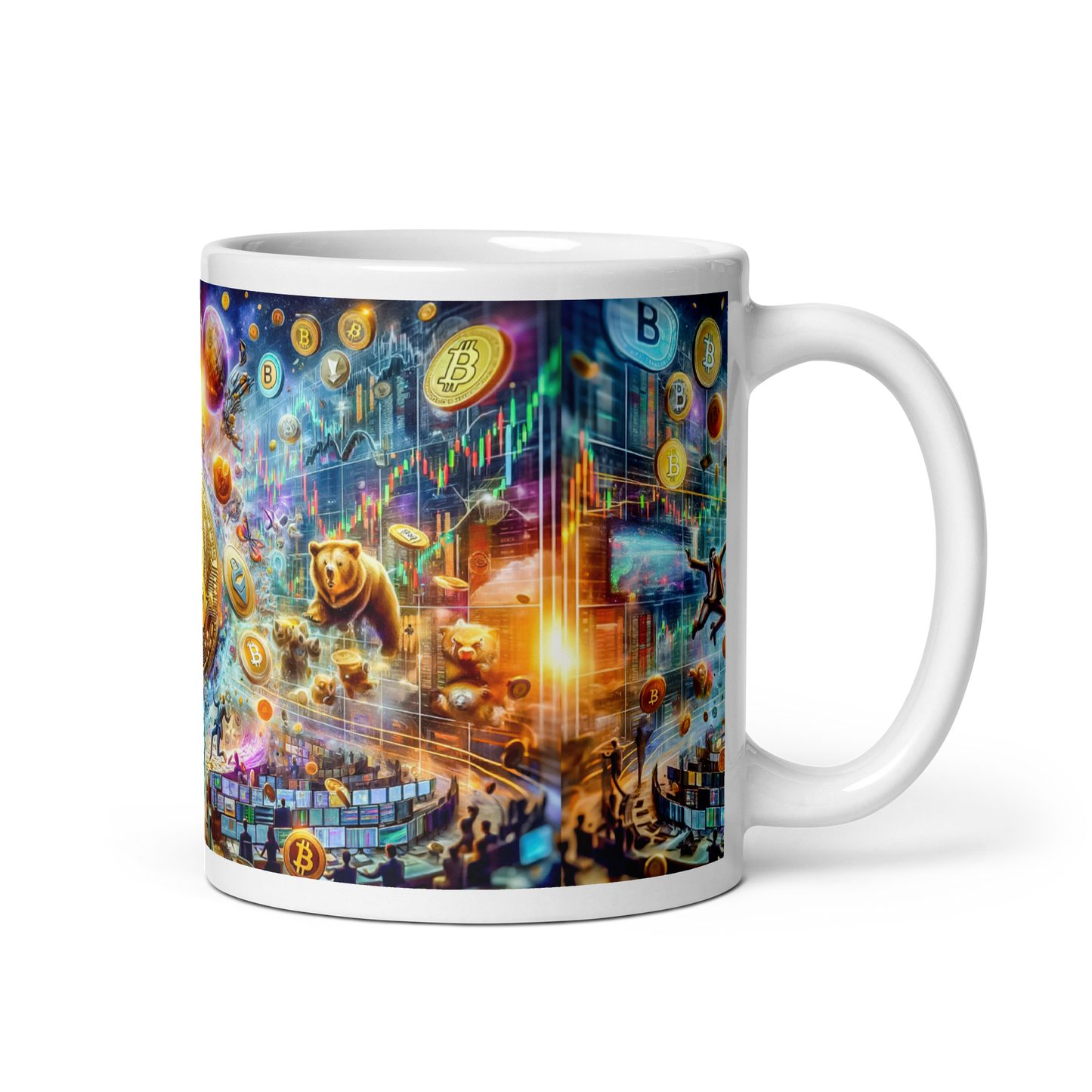 Coffee Mug - Cryptocurrency Universe: A Vision of Digital Economy | Cosmic Cryptocurrency Ceramic Mug - 11oz & 15oz