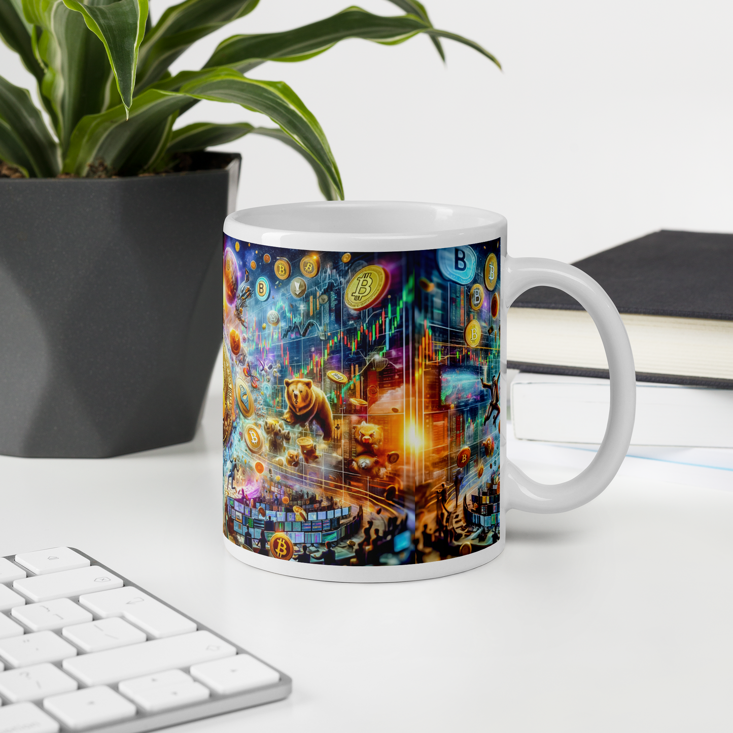 Coffee Mug - Cryptocurrency Universe: A Vision of Digital Economy | Cosmic Cryptocurrency Ceramic Mug - 11oz & 15oz