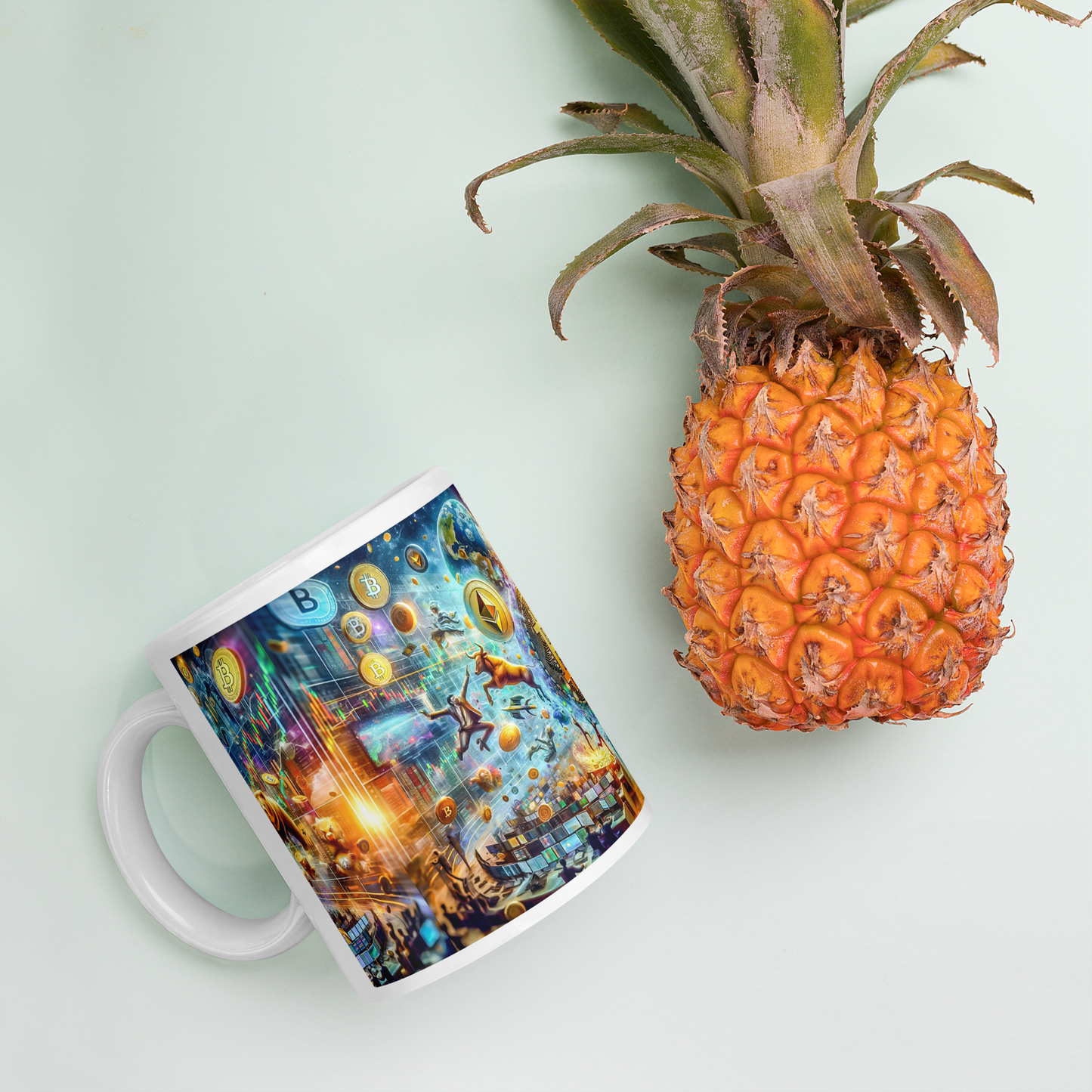 Coffee Mug - Cryptocurrency Universe: A Vision of Digital Economy | Cosmic Cryptocurrency Ceramic Mug - 11oz & 15oz