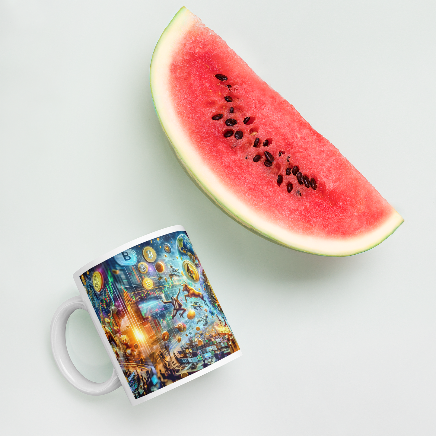 Coffee Mug - Cryptocurrency Universe: A Vision of Digital Economy | Cosmic Cryptocurrency Ceramic Mug - 11oz & 15oz
