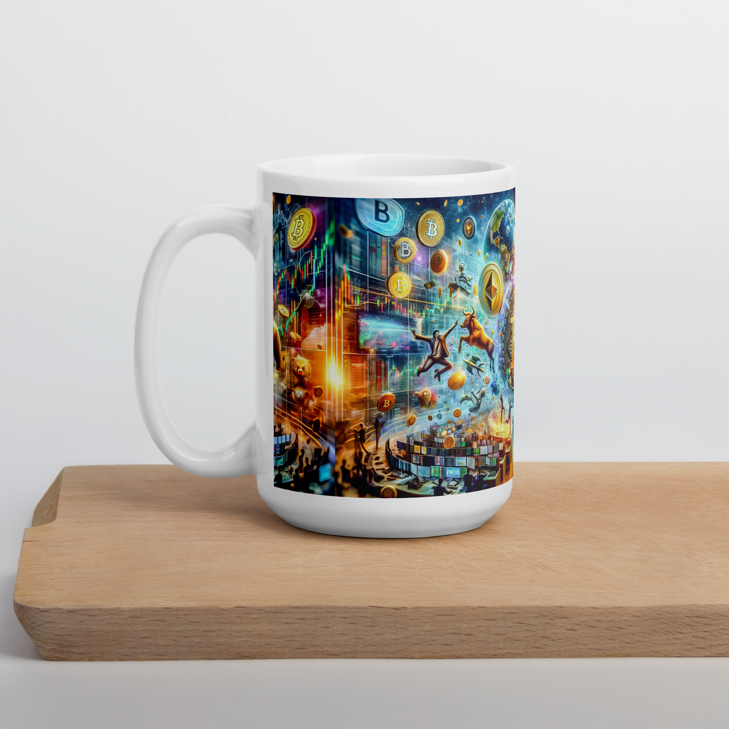 Coffee Mug - Cryptocurrency Universe: A Vision of Digital Economy | Cosmic Cryptocurrency Ceramic Mug - 11oz & 15oz