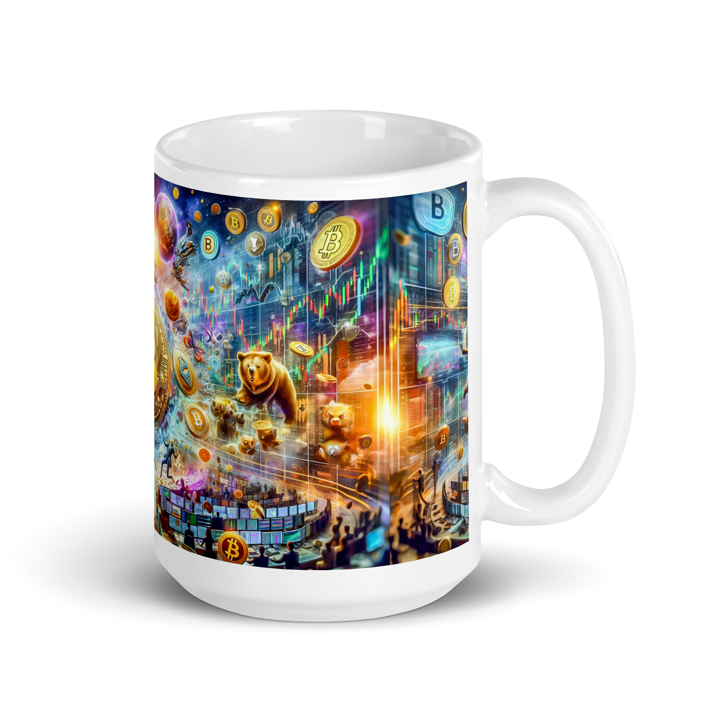 Coffee Mug - Cryptocurrency Universe: A Vision of Digital Economy | Cosmic Cryptocurrency Ceramic Mug - 11oz & 15oz