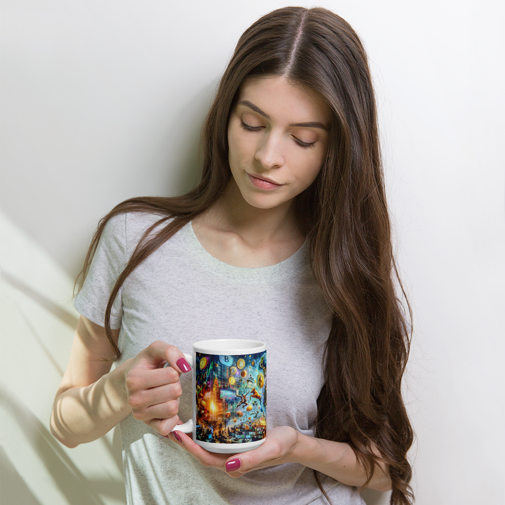 Coffee Mug - Cryptocurrency Universe: A Vision of Digital Economy | Cosmic Cryptocurrency Ceramic Mug - 11oz & 15oz