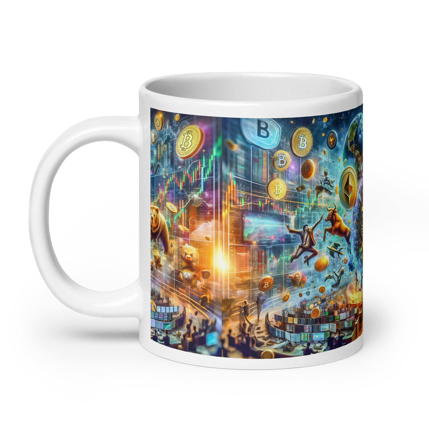Coffee Mug - Cryptocurrency Universe: A Vision of Digital Economy | Cosmic Cryptocurrency Ceramic Mug - 11oz & 15oz