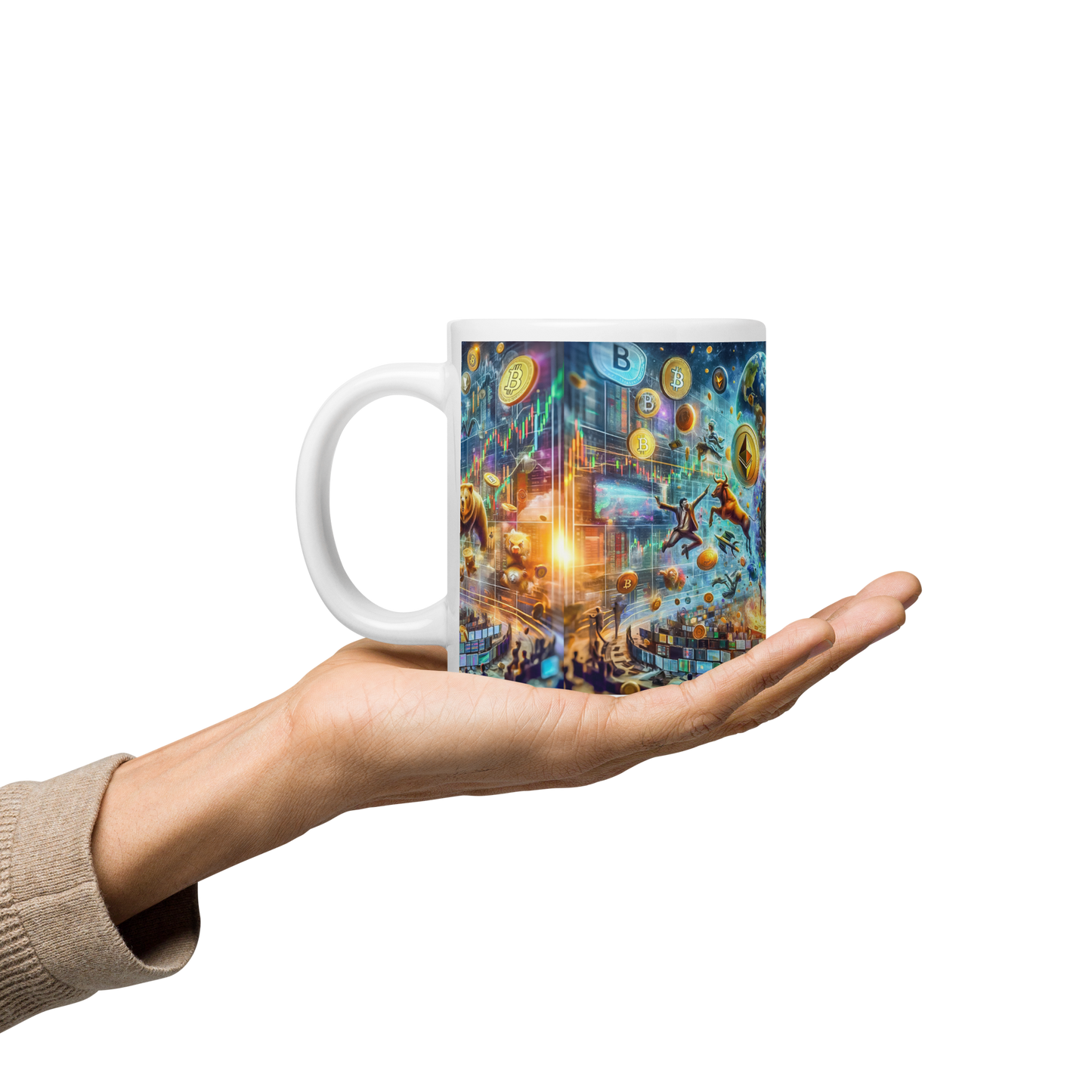 Coffee Mug - Cryptocurrency Universe: A Vision of Digital Economy | Cosmic Cryptocurrency Ceramic Mug - 11oz & 15oz