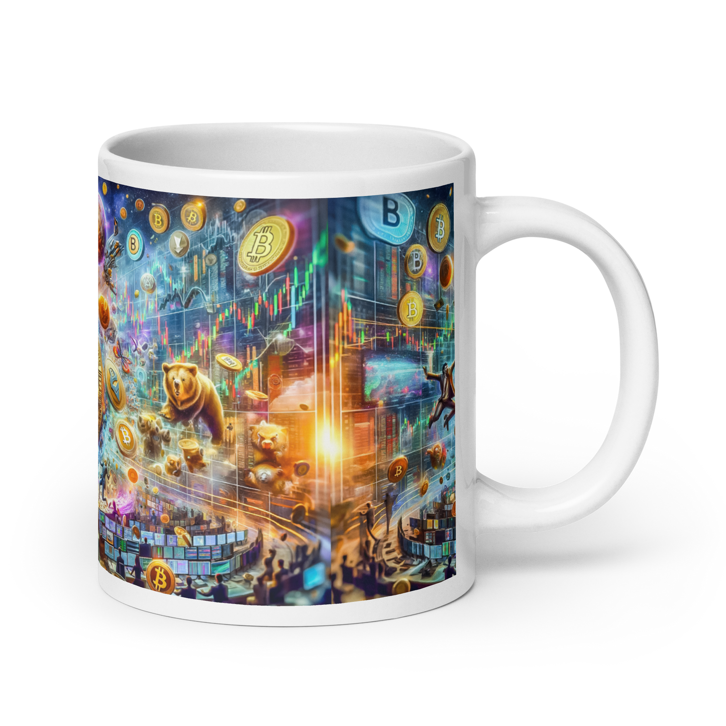 Coffee Mug - Cryptocurrency Universe: A Vision of Digital Economy | Cosmic Cryptocurrency Ceramic Mug - 11oz & 15oz